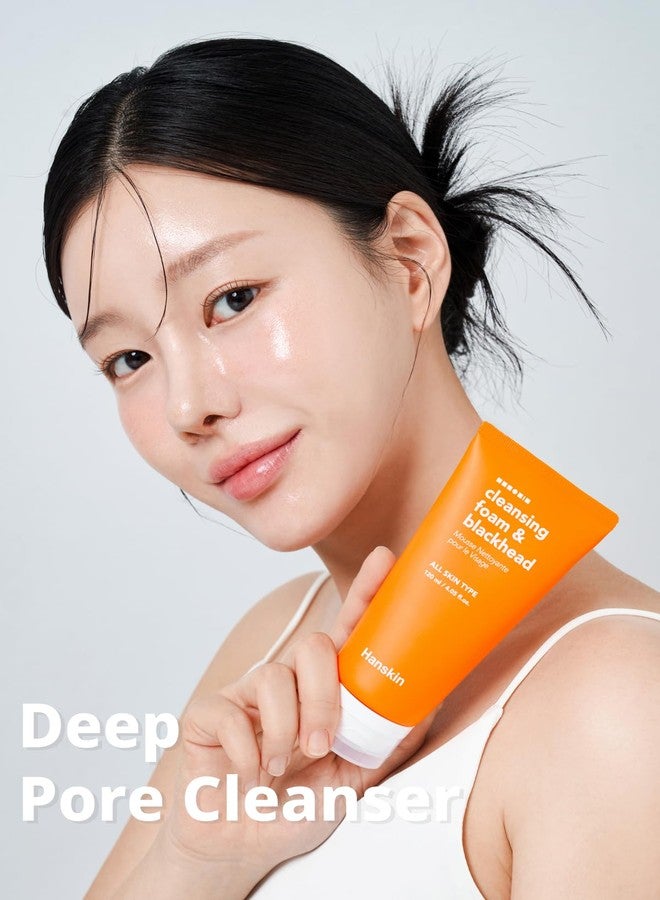 Hanskin Pore Cleansing Foam, Bha Cleanser, Gentle Exfoliating Face Wash and Makeup Remover, Korean Deep Pore Sebum Cleansing for Hydrated and Smooth Skin 4.06 (fl oz) - Image 2